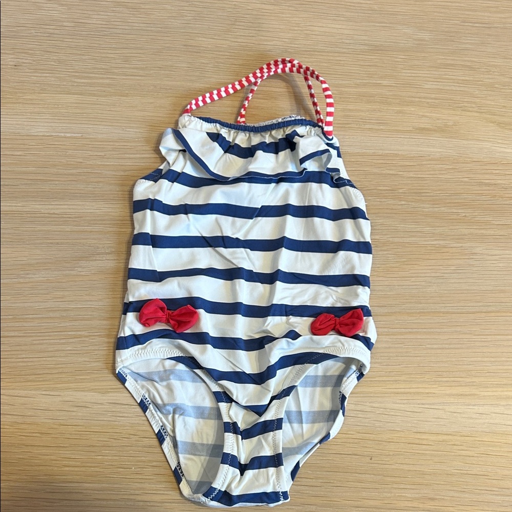 Zara Kids Blue and White Striped One Piece